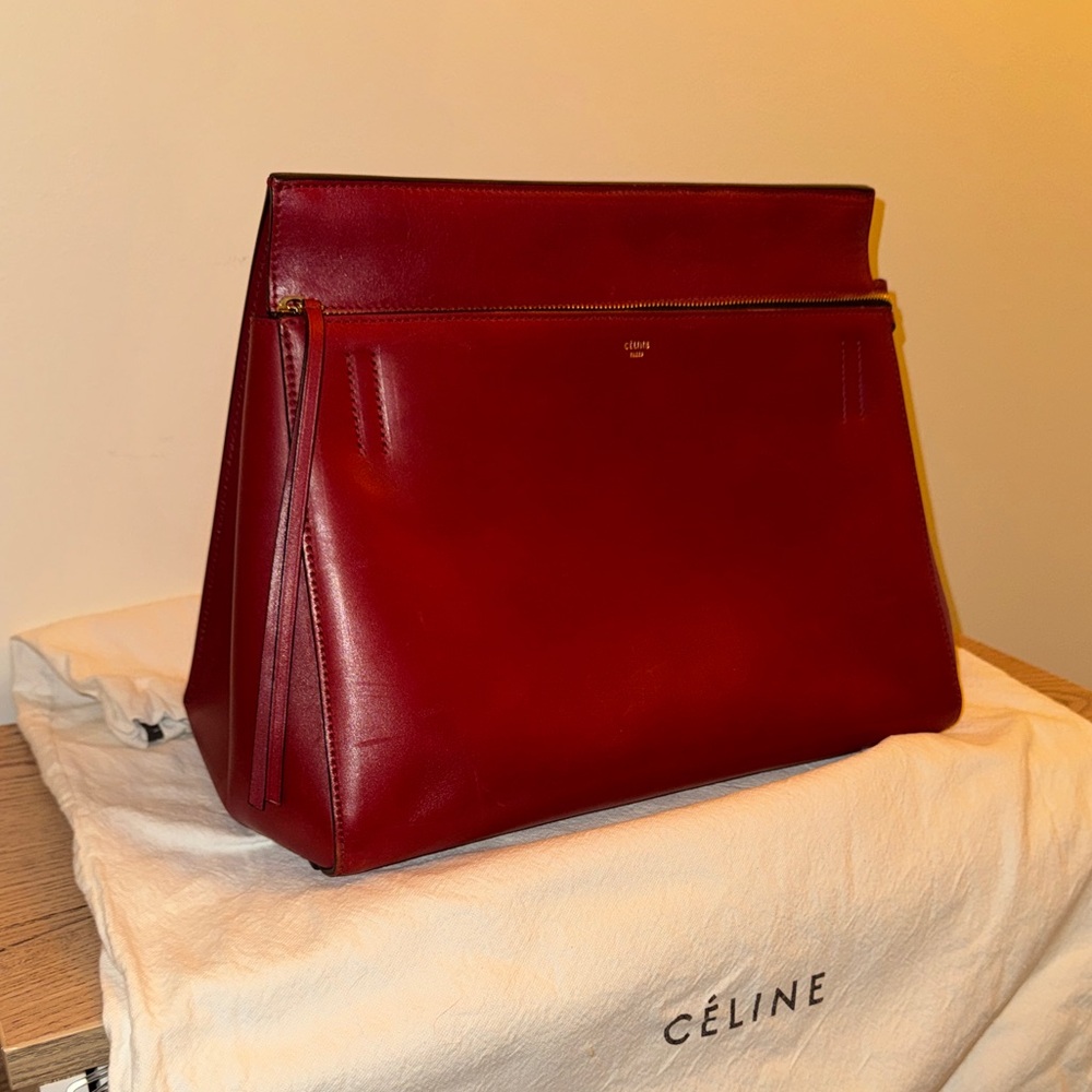 Celine Phoebe Philo Medium Edge Bag in Red Leather